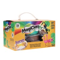 World Of Colour 24 X15G Tubs Super Stretchy Magic Clay - Fun & Flexible Modelling Clay for Kids