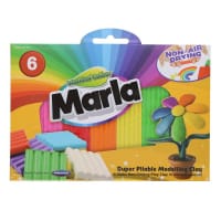 World Of Colour Pack of 6 100G Marla Modelling Clay - Large Pack for Extended Creative Play