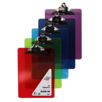 Premto A4 Transparent Clipboard - Assorted Colours - Clear Plastic Clipboard