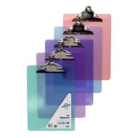 Premto Pastel A4 Transparent Clipboard - Assorted Colours - Clear Plastic Clipboard