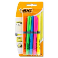 Bic Card of 5 Highlighter Grip Pen - Card of 5 Assorted Colours