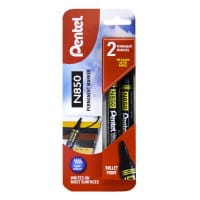 Pentel Card 2 N850 Permanent Markers Bullet Point - Black - Durable Black Permanent Markers for Office and Crafts
