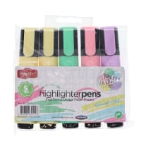 Proscribe Pack of 5 Pastel Highlighter Pens - Assorted - Soft Colours for Highlighting