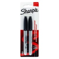 Sharpie Card 2 Fine Tip Permanent Markers - Black - Reliable Marking for Home & Office
