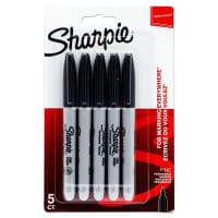 Sharpie Card 5 Fine Tip Permanent Markers - Black - Smooth, Bold Writing for Home & Office