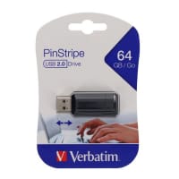 Verbatim Pinstripe Usb Drive - 64Gb - Large Capacity for Files, Music & Videos