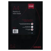 Concept A4 Hardcover A Z Index Book 192 Pages Alphabetized for Easy Organization