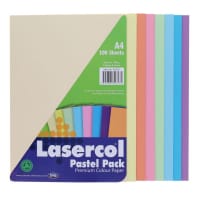 Lasercol A4 Pastel Activity Paper - 100 Sheets - Versatile Paper for Crafts and Schoolwork