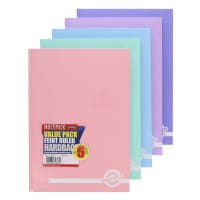 Premto Pastel Pack of 5 A4 160Pg Hardcover Notebook - Perfect for Writing & Journaling