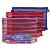 Emotionery A4+ Fancy Zip Folder - Rainbow 3 Assorted Stylish Storage for Office & School Supplies