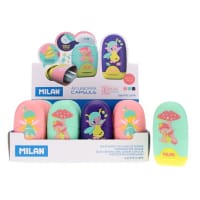 Milan Fairy Tale Capsule Eraser & Sharpener - 4 Assorted - Fun Fairy Tale Erasers and Sharpeners for Kids