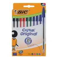 Bic Pack of 10 Cristal Ballpoint Pens - Assorted