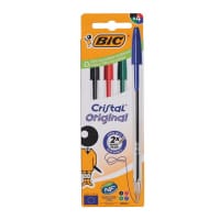 Bic Cristal Ballpoint Pens - Pack of 4 Assorted Colours