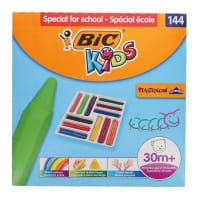 Bic Kids Box of 144 Triangular Crayons - Vivid Colours Clean Hands