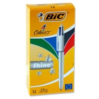 Bic 4 Colour Ballpoint Pen Shine Finish for Stylish Writing