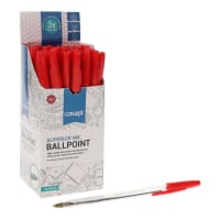Concept Box 50 Ballpoint Pens Red Bright and Bold Writing
