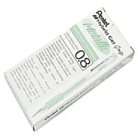 Pentel Hybrid Gel Grip K118 0.8mm Metallic Gel Pen - Green, Smooth Writing