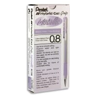 Pentel Hybrid Gel Grip K118 0.8mm Metallic Gel Pen - Violet, Vibrant Gel Pen