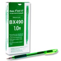 Pentel Feel It Bx490 1.0Mm Ballpoint Pen - Green - Comfortable Green Ballpoint Pen for Office and School