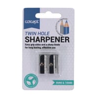 Student Solutions Twin Hole Metal Sharpener - Carded - Compact & Durable for Precise Sharpening
