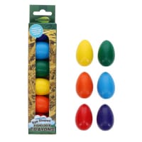 World Of Colour Pack of 6 Hand Grip Crayons - Egg Shaped - Easy-to-Use Crayons for Toddlers