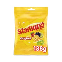 Starburst Chewy Sweets Fruit Flavour Pouch Bag 138g (Pack of 12) 124830
