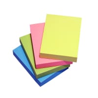 5 Star Repositionable Notes 70gsm 100 Sheets 38x51mm 4 Neon Assorted (Pack of 12)