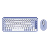 Logitech POP Icon Combo keyboard Mouse included Universal Bluetooth QWERTY UK English Lilac, White
