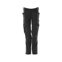 Mascot Trousers With Kneepad Pockets 18088-511 Accelerate Ladies Fit Pearl, Ultimate Stretch, Lightweight, Cordura,Black,L32W32
