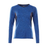 Mascot T-Shirt, Long-Sleeved 18091-810 Accelerate Premium, Ladies Fit, Moisture Wicking Coolmax,Azure Blue-Flecked/Dark Navy,2XL(1 pcs.)