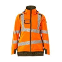 Mascot Winter Jacket 19045-449 Accelerate Safe Ladies Fit, Breathable, Wind- And Waterproof, Climascot,Hi-Vis Orange/Moss Green,5XL