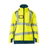 Mascot Winter Jacket 19045-449 Accelerate Safe Ladies Fit, Breathable, Wind- And Waterproof, Climascot,Hi-Vis Yellow/Dark Petroleum,5XL