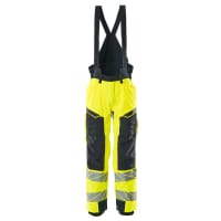 Mascot Winter Trousers 19090-449 Accelerate Safe Breathable, Wind- And Waterproof, Two-Toned, Climascot,Hi-Vis Yellow/Dark Navy,XL