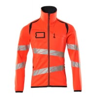 Mascot Fleece Jumper With Zipper 19103-315 Accelerate Safe Modern Fit, Two-Toned Hi-Vis Red/Dark Navy 5Xl