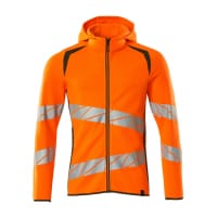 Mascot Hoodie With Zipper 19284-781 Accelerate Safe Premium, Modern Fit, Two-Toned Hi-Vis Orange/Moss Green 5Xl