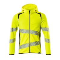 Mascot Hoodie With Zipper 19284-781 Accelerate Safe Premium, Modern Fit, Two-Toned Hi-Vis Yellow/Dark Navy 2Xl