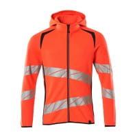 Mascot Hoodie With Zipper 19284-781 Accelerate Safe Premium, Modern Fit, Two-Toned Hi-Vis Red/Dark Navy 5Xl