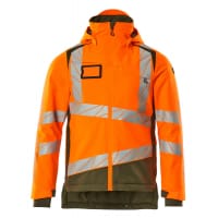 Mascot Winter Jacket 19335-231 Accelerate Safe Breathable, Wind- And Waterproof, Climascot,Hi-Vis Orange/Moss Green,5XL