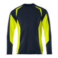 Mascot Sweatshirt 22084-781 Accelerate Safe Premium, Modern Fit, Two-Toned Dark Navy/Hi-Vis Yellow 4Xl