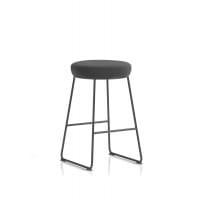 Turin Stool Black Frame Black Seat Pad