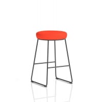 Turin Stool Black Frame Bespoke Colour Tabasco Orange Seat Pad