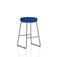 Turin Stool Black Frame Bespoke Colour Stevia Blue Seat Pad
