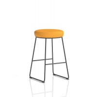 Turin Stool Black Frame Bespoke Colour Senna Yellow Seat Pad