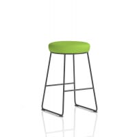 Turin Stool Black Frame Bespoke Colour Myrrh Green Seat Pad