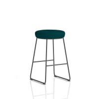 Turin Stool Black Frame Bespoke Colour Maringa Teal Seat Pad