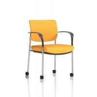 Brunswick Deluxe With Arms Chrome Frame With Castors Bespoke Colour Back And Seat Senna Yellow