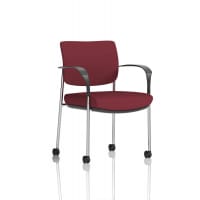 Brunswick Deluxe With Arms Chrome Frame With Castors Bespoke Colour Back And Seat Ginseng Chilli