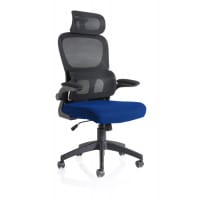 Iris Task Operator Black Mesh Back Bespoke Colour Seat Stevia Blue