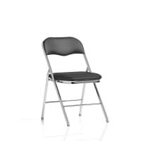 Sicily Black PU Chrome Frame Folding Chair