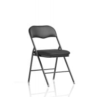 Sicily Black PU Black Frame Folding Chair